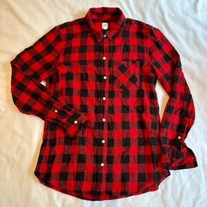Gap, size S Red and Black Plaid Flannel Shirt